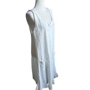 C. VALENTYNE White Sleeveless Linen Dress. SZ XL